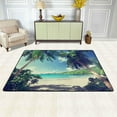 thumbnail image 2 of Dreamtimes Summer Vacation Area Rug, 36"x24" Beaches Palm Trees Non-Slip Washable Indoor Door Mat, Absorbent Floor Mat for Bedroom Kitchen Entryway Bathroom, 2 of 7