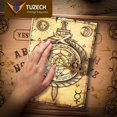 thumbnail image 4 of TUZECH Book of Spells Leather Bound Journal Deckle Edge Paper Grimoire Printed Diary Third Eye Notebook Spiral Gothic Notebook Antique Vintage Book for Men and Women (Ouroboros Circle Of, 4 of 7