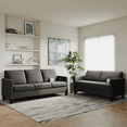 thumbnail image 4 of Coewske 57"W Comfy Loveseat Sofa with USB 2 Seater Tufted Deep Love Seat Couches, Dark Grey, 4 of 5