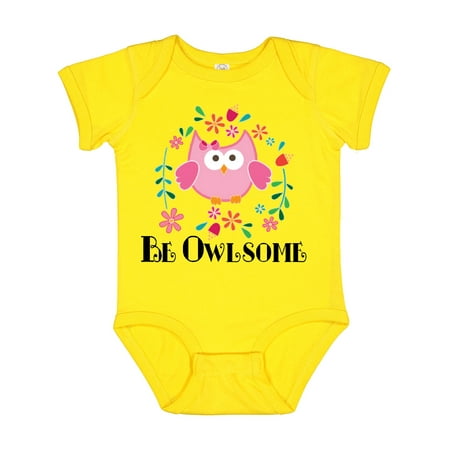 

Inktastic Girl Owl Be Owlsome Gift Baby Girl Bodysuit