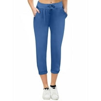 BLVB Womens Cropped Joggers with Pockets Lightweight Sweatpants Athletic Workout Soft Pants for Gym, Yoga, Running