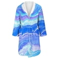 thumbnail image 4 of Women's Fleece Plush Robe Long Warm Plush Bathrobe Loungewear Jacket Printed Comfort Robe, 4 of 5