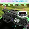 thumbnail image 4 of Funcid 24 Volt Ride on toys, 2-Seater Ride on Cars with Remote Control, 400W Electric Car for Kids, Ride on UTV w/ Bluetooth, MP3, Seat Belts, Volume Adjustment, Suspension, Green, 4 of 9