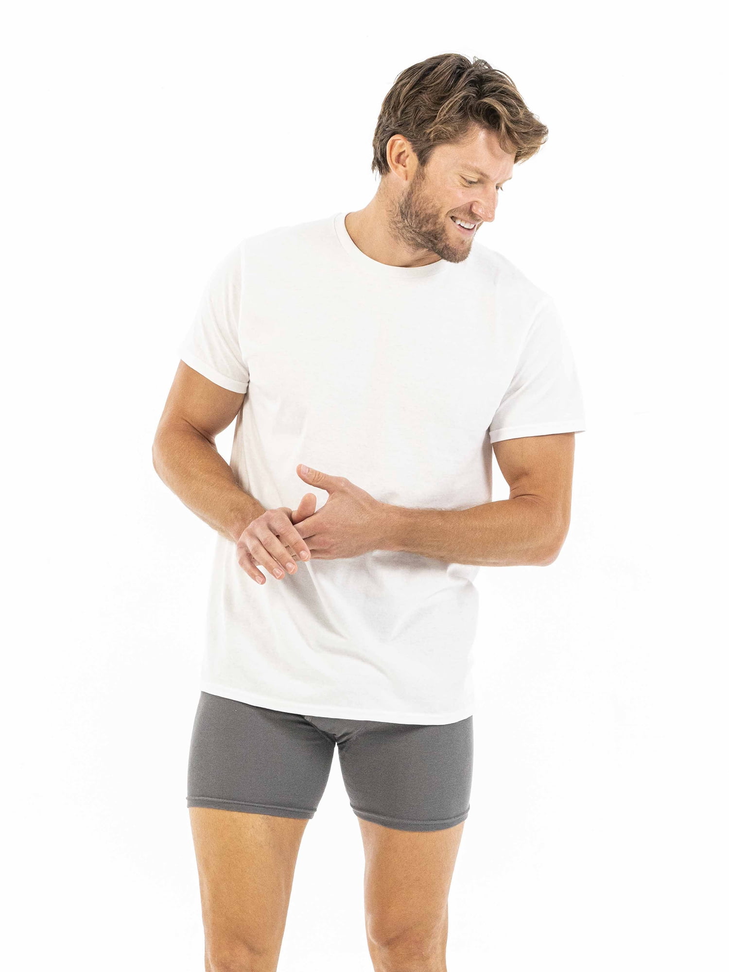 Gildan Mens Cotton Stretch Crewneck Tee Undershirt SM-2X, 3 Pack