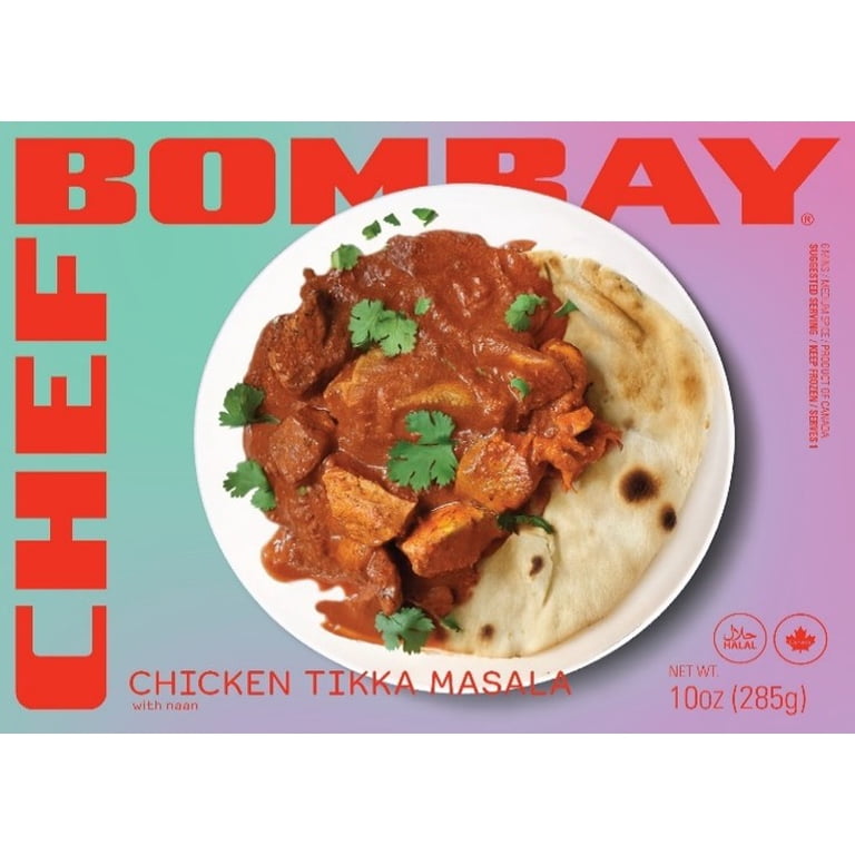 Chicken Tikka Masala with Naan. 10 oz Frozen Packaged Meal. Ready