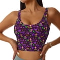 thumbnail image 3 of Goofa Mardi Gra2 Printed Sports Bras for Women, High Impact Running Bra Workout Crop Tank Tops Longline Sports Bra Push up-, 3 of 9
