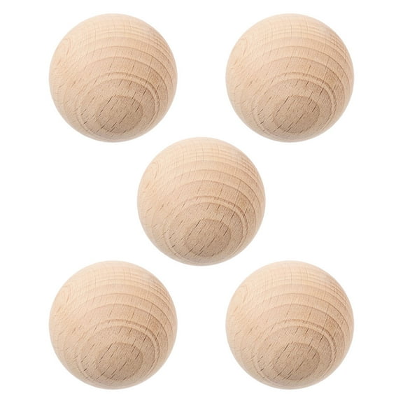 HONMEET 5pcs Round Wood Bocce Ball Set for Garden Play Park Games