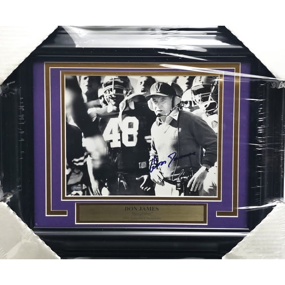Don James Autographed Framed 8x10 Photo Washington Huskies MCS Holo #88804