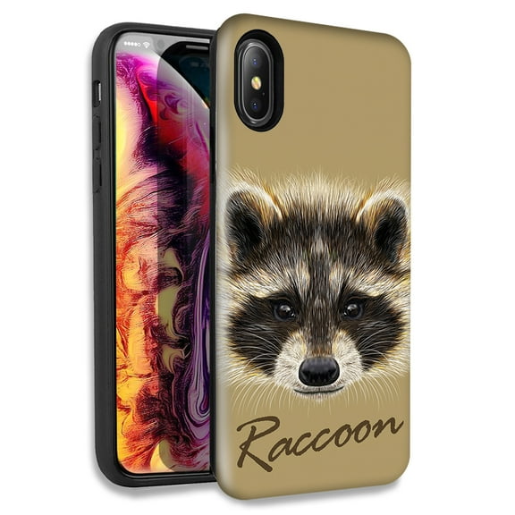 Mundaze Raccoon Double Layer Hybrid Case Cover For Apple iPhone XR