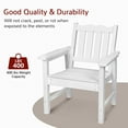 thumbnail image 5 of Stoog Patio Chair with Backrest, Oversized All-Weather Outdoor Dining Chair for Garden, Backyard, 400 lbs Weight Capacity, White, 5 of 9