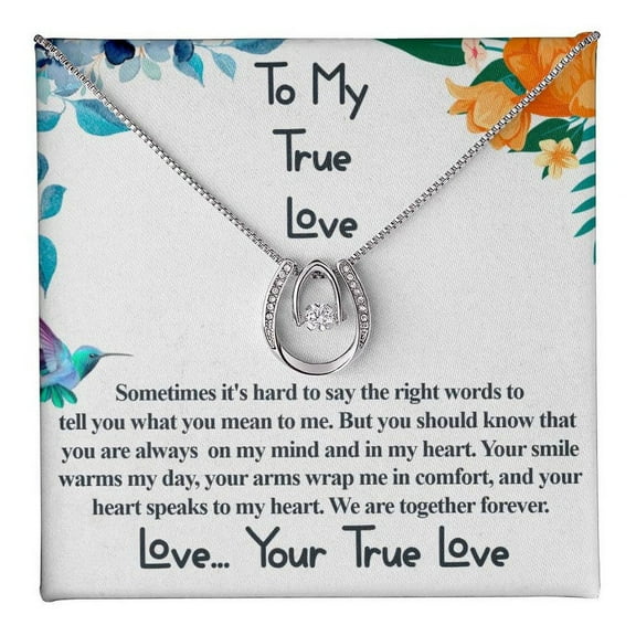 To My True Love - Lucky in Love Necklace Valentine Necklace Gift for girlfriend