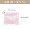thumbnail image 2 of Sac à Main Mode Sac à Main Élégant Pochette Cosmétique à Paillettes à Fermeture Éclair Sac de Rangement de Pièces Durable pour Femmes (Rose), 2 of 8