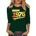 thumbnail image 3 of Lumosvexa Summer Womens Casual T-Shirt for Women Plain Short Sleeved Shirt Tops Crew Neck T-Shirt Green Size XL, 3 of 5