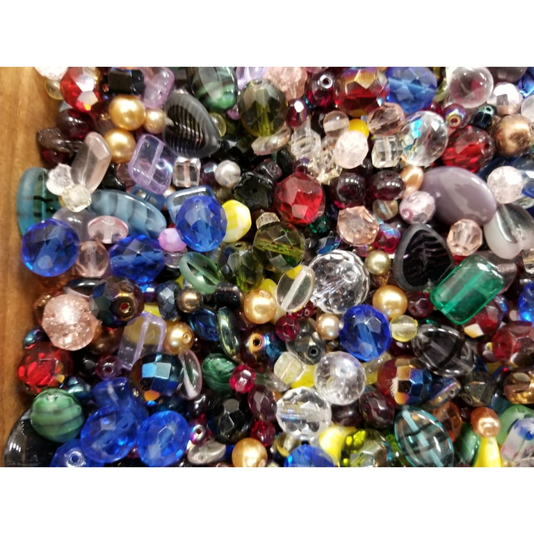 Assorted Glass Beads for Jewelry Making, DIY Lamp Work, Arts and Crafts,  and Decorative Hobby Artistry, Colorful Crystal Assortment Bulk Mix,  4-18mm, Half Pound 