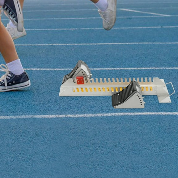 Durable Athletics Starting Block, 25x3.8in Rail with Smooth Edges, Quick-Install Structure, Easy-Clean Pedals, Great for Plastic/Cinder Tracks, Stadiums, and Coaching Sessions