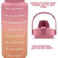 thumbnail image 3 of Motivational Water Bottle with Time Marker Straw and Handle 64 Oz 1 Pack, Pink Ombre Large Plastic Tumbler for Gym Travel Work Fitness Hydration Goals with Snoep in Beperkte Oplage, 3 of 7
