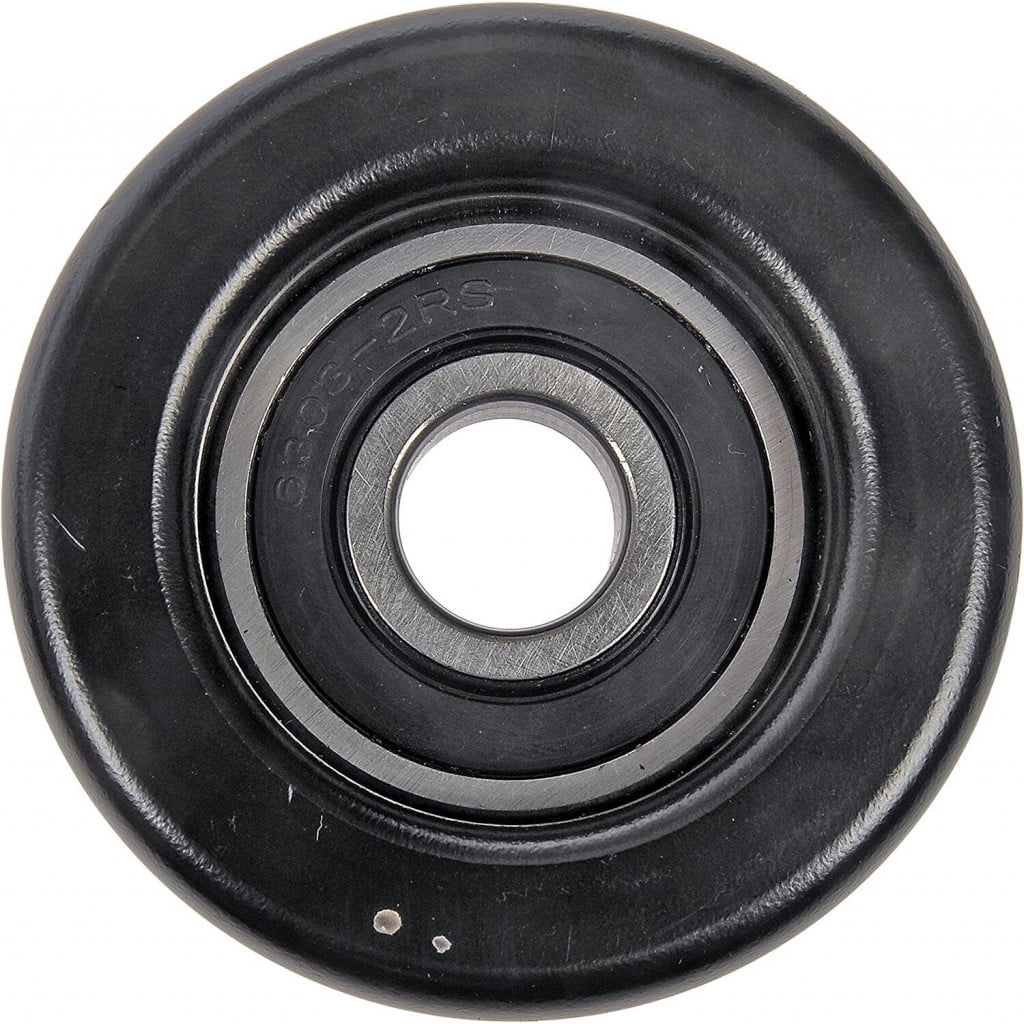 KarParts360 For Chevy Express 3500/2500 2014 2015 2016 Idler Pulley | Steel Black | Serpentine Belt 45MM Inside Diameter | 1 Mounting Hole | 1 Pulley Bearing | Replacement For 04317RCA305, 06E903341A