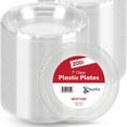 thumbnail image 1 of Platos de plástico Munfix 200 transparentes, 18 cm, aptos para microondas, reciclables, 1 of 7