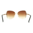 thumbnail image 4 of Womens Rimless Oversized Butterfly Rhinestone Bevel Lens Sunglasses Gold Brown, 4 of 4