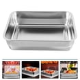 thumbnail image 3 of Bandeja para asar de acero inoxidable Bandeja para servir pescado a la parrilla Plato rectangular Bandeja para asar alimentos S, 3 of 7