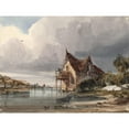 thumbnail image 3 of Thomas Shotter Boys 24x19 Black Modern Framed Museum Art Print Titled - A River and Cottage with White Paling (1833), 3 of 5