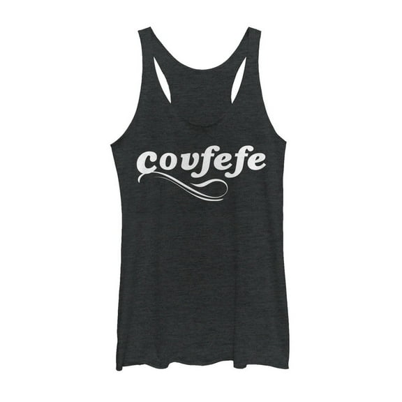 Women's Lost Gods Covfefe Curls  Racerback Tank Top Black Heather X Small