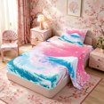 thumbnail image 2 of Manfei Ukiyo-e Fuji Twin Sheet Sets for Girls, Crane Wave Bedding, Pink Blue White 3pcs, 1 Flat Sheet, 1 Fitted Sheet and 1 Pillowcase, 2 of 6