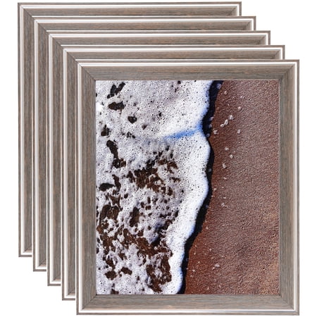 ArtToFrames 8" x 11" Contrast Light Grey Picture Frame, 8.5x11 inch Gray Wood Poster Frame (WOM-4929), 5 Pack