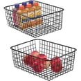 thumbnail image 3 of Wire Baskets for Organizing Household 2 Pack Pantry Baskets For Storage Pantry Wire Black Metal Storage Bins, 3 of 7