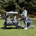 thumbnail image 5 of Jeep Wrangler Deluxe 4 Seater Stroller Wagon by Delta Children - Premium Quad Stroller Wagon for 4 Kids with Convertible Seats, Adjustable Push/Pull Handles, Removable Canopy & Flat Fold, Grey, 5 of 11