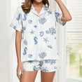 thumbnail image 5 of Tnhcen Button Down Pajamas Set Short Sleeve Top Lounge Shorts Women's Comfy Pjs Sleepwear​ S-2XL, 5 of 7