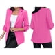 thumbnail image 2 of Blazer de Larga para Mujer, Informal, de Negocios, con Abertura Frontal, para Trabajo y Oficina. Rosa M, 2 of 6