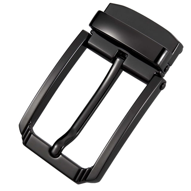 Hebilla de cinturón Salvador metal rectangular cuero Negro