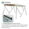 thumbnail image 3 of Seamander 3 Bow Bimini Top Boat Cover with Rear Support Pole and Storage Boot, 46" Height,Beige, 3 of 5