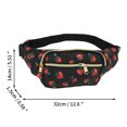 thumbnail image 3 of Unique Bargains 1 Pc Fanny Pack Strawberry Pattern Waist Bag Black Red, 3 of 6