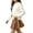 Coffee, variant on ITSAME Girls Outfit Set Knit Long Sleeve Pullover Top and Skirt 2-Piece Fall Winter Comfy Casual Set Coffee Size 8