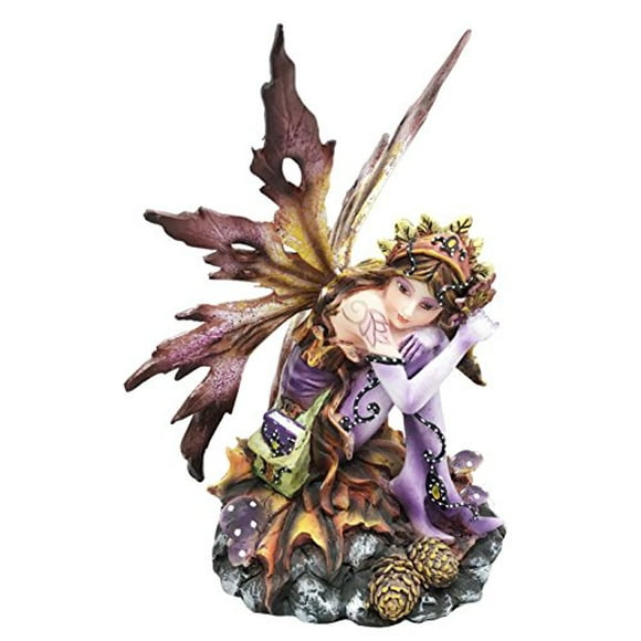 George S. Chen Imports Purple Fairy Sitting Collectible Figurine Decoration Statue DÃ©cor