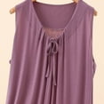 thumbnail image 5 of ZyeKqe Womens Sleep Shirts Sleeveless Crewneck Nightgown Tie Front Pleated Casual Lightweight Comfy Home Wear Dress, 5 of 5
