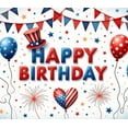 thumbnail image 4 of Patriotic Design Happy Birthday Banner Balloon Decoration Stars Stripes Party Backdrop for Birthday Celebration Independence Day Event Kids Party, 4 of 8