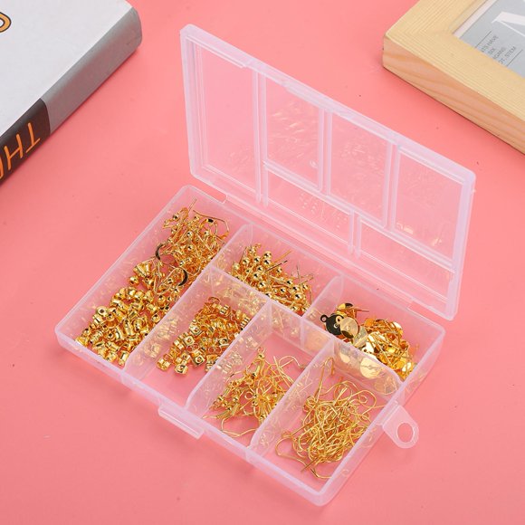 With Plastic Box Metal DIY Ear Stud, Ear Wires, Girls For Women Gold,Silver,White K,KC Gold
