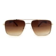 thumbnail image 2 of Mens Luxe Rectangle Victorian Jewel Engraving Metal Rim Mob Fashion Sunglasses Gold - Brown, 2 of 4