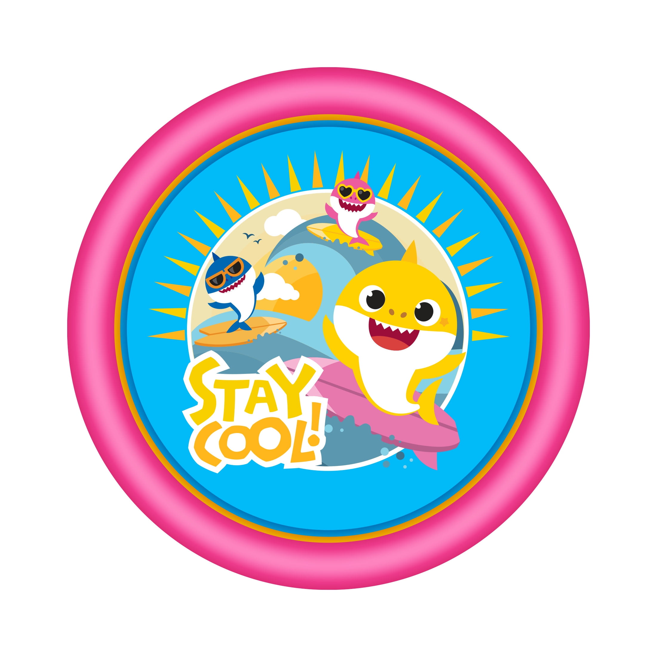 Pinkfong Baby Shark 3-Ring Inflatable Swimming Pool, Portable Pool for Summer Play (Ages 2+)