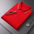 thumbnail image 4 of JULMCOMO Polo Shirts for Men Contrast Trim Collared Short Sleeve Summer Golf Shirts Slim Fit Comfy Soft Business Casual Men Clothing Red M, 4 of 5