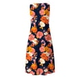 thumbnail image 5 of Women's Casual Sleeveless Midi Sun Dress V Neck Floral Sunflower Print A-Line Dress with Pockets Lightweight Breathable Flowy Summer Dress For Daily Outing, 5 of 5