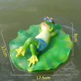thumbnail image 1 of Floating Frog Water Ornament Animal Resin Sculpture For Micro-Landscape Pool Frog On A Lotus Leaf, 1 of 2