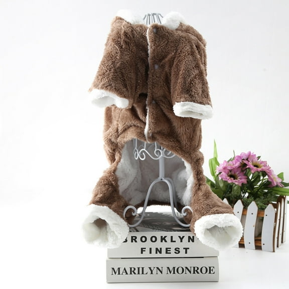 ADDHAT Pet Outfit Reindeer Costume Brown Warm Fabric for Dogs and Cats