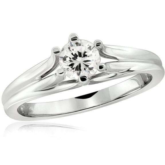 Diamonice 0.925 Sterling Silver 1.00 Carat White Cubic Zirconia Ring for Women | Cubic Zirconias for Everyday Womens Wear