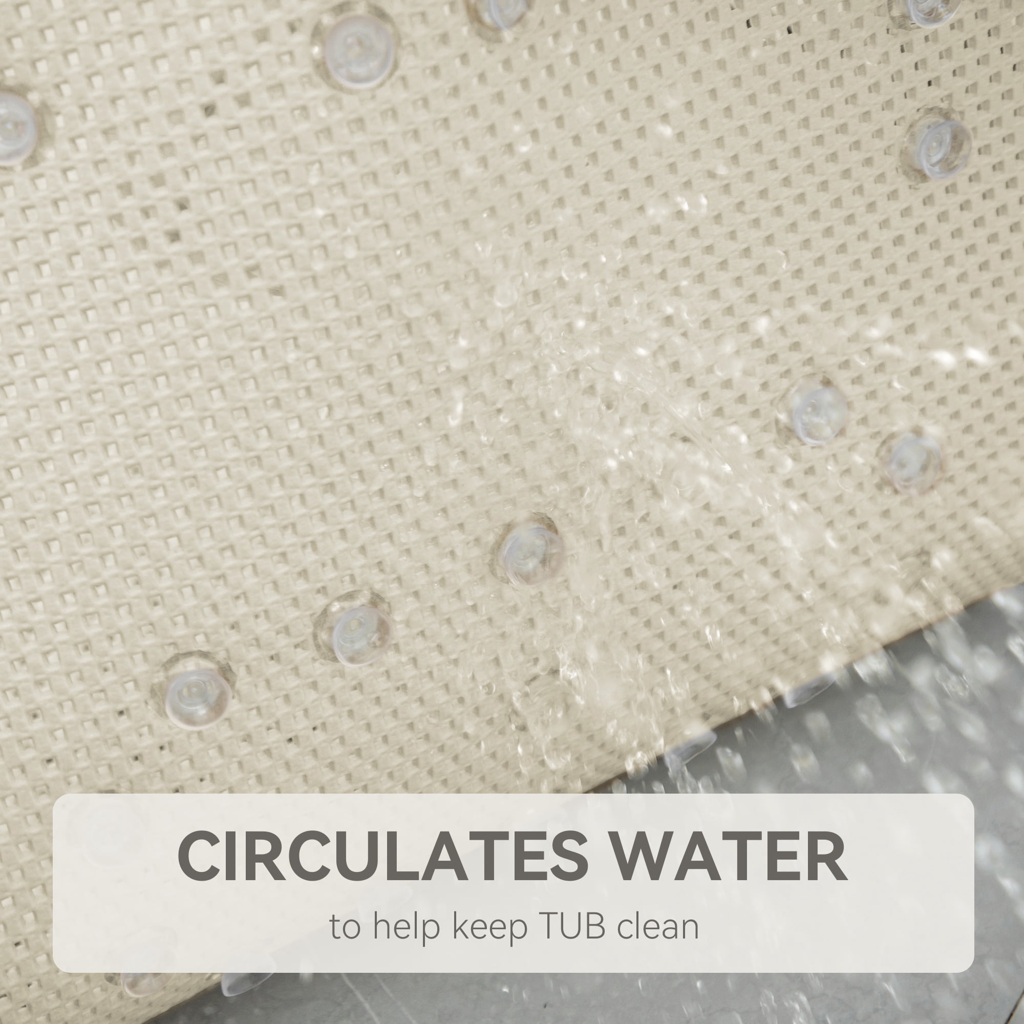 Ray Star Bathtub Mat Non-Slip Shower Mats for Tub, 36×17 inch, Brown Bath Mat for Tub with Suction Cups and Drain Holes, Washable, Soft on feet, Easy Clean
