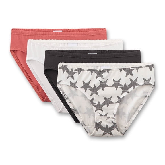 Sanetta Braguitas Rioslips para niñas, paquete de 4 - Adolescentes, braguitas, jersey sencillo, mezcla de algodón Blanco/Negro/Naranja
176