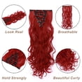 thumbnail image 2 of My-Lady 17-24Inch 8Pcs/set 18Clips in Long Wavy Synthetic Hair Extension Fiber Thick Double Weft Hair Hairpieces for Women Full Head Highlights Brown Black, 2 of 8